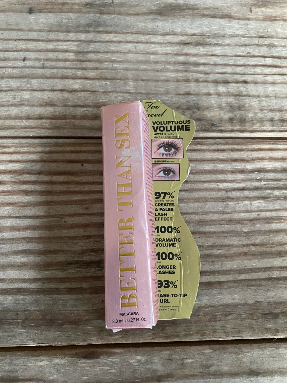Too Faced Better Than Sex Mascara - Pink and Gold Packaging 8mL/0.27 Fl. Oz